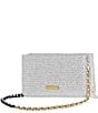 Color:Silver - Image 2 - Straw Metallic Soft Wallet On Chain Crossbody Bag