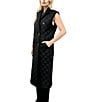 REBECCA MINKOFF Twill Quilted Notch Lapel Sleeveless Double Breasted Vest, Color:Black - Image 3