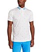 Color:Bright White - Image 1 - Langham Printed Short Sleeve Polo Shirt