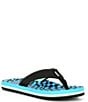 Color:Black/Blue - Image 1 - Boys' Ahi Swell Checkers Flip-Flops (Youth)