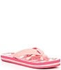Color:Pink Rainbows and Clouds - Image 1 - Girls' Ahi Rainbows and Clouds Flip-Flops (Youth)
