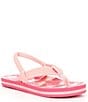 Color:Pink Rainbows and Clouds - Image 1 - Girls' Little Ahi Rainbows and Clouds Flip-Flops (Toddler)