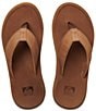 Color:Brown - Image 3 - Men's Santa Ana Leather Flip Flops