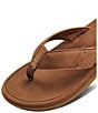 Color:Brown - Image 4 - Men's Santa Ana Leather Flip Flops