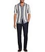 Reiss Dale Slim Fit Striped Knitted Short Sleeve Woven Shirt - Image 3