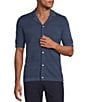 Reiss Darsham Tonal Stripe Short Sleeve Woven Camp Shirt - Image 1