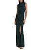Reiss Dylan Fine Mesh Stretch High Neck Sleeveless Draped Waist Maxi Dress - Image 1