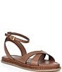 Reiss Emma Leather Crossover Ankle Strap Flat Sandals - Image 1