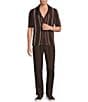 Reiss Farin Crochet Striped Short Sleeve Woven Shirt - Image 3