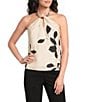 Reiss Jacquard Printed Beaded Halter Neck Coordinating Top - Image 1