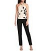 Reiss Jacquard Printed Beaded Halter Neck Coordinating Top - Image 3