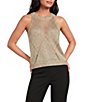 Reiss Metallic Open Knit Maya Sleeveless Top - Image 1
