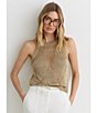 Reiss Metallic Open Knit Maya Sleeveless Top - Image 6
