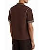 Reiss Solid Pipe Stitch Detail Short Sleeve Woven Shirt - Image 2