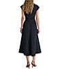 Reiss Woven Collared Cap Sleeve Belted Midi Dress - Image 2