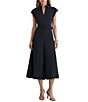 Reiss Woven Collared Cap Sleeve Belted Midi Dress - Image 3