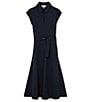 Reiss Woven Collared Cap Sleeve Belted Midi Dress - Image 5