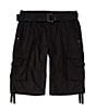 Color:Black - Image 1 - Jonah Belted Cargo 13#double; Inseam Shorts