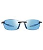 Color:Black with Blue Water Lens - Image 1 - Descend E Polarized 64mm Rectangle Sunglasses