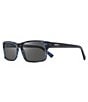 Color:Blue Horn with Graphite Lens - Image 1 - Finley Rectangular Polarized 57mm Sunglasses