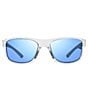 Color:Crystal with Blue Water Lens - Image 2 - Harness Square Polarized 61mm Sunglasses
