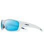 Color:Matte Crystal with Revo Blue Lens - Image 1 - Jasper Wrap Polarized 61mm Sunglasses