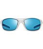 Color:Matte Crystal with Revo Blue Lens - Image 2 - Jasper Wrap Polarized 61mm Sunglasses