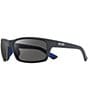 Color:Matte Grey with Graphite Lens - Image 1 - Rebel Rectangular Polarized 64mm Sunglasses