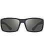 Color:Matte Grey with Graphite Lens - Image 2 - Rebel Rectangular Polarized 64mm Sunglasses