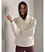RHONE AloftFleece Hooded Long Sleeve Pullover, Color:Ivory - Image 3