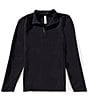 RHONE Covert Rib Quarter-Zip Pullover, Color:Black - Image 1