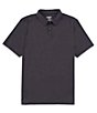 Color:Black - Image 1 - Delta Pique Solid Short Sleeve Polo Shirt