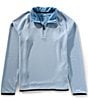 RHONE Performance Stretch Founders Golf Quarter-Zip Pullover, Color:Arctic Blue/True Navy - Image 1