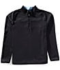RHONE Performance Stretch Founders Golf Quarter-Zip Pullover, Color:Black/Tidal Green - Image 1