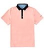 RHONE Performance Stretch Golf Sport Short Sleeve Polo Shirt, Color:Pressed Rose - Image 1