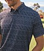 Color:Navy/Micro Camo - Image 2 - Performance Stretch Golf Sport Short Sleeve Polo Shirt