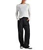 RHONE Revive™ High Rise Wide Leg Knit Trouser Pants, Color:Pure Black - Image 4