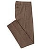 Color:Deep Taupe/Coffee - Image 1 - Slim Fit Flat-Front Performance Stretch Textured Pants