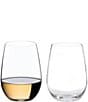 Color:Clear - Image 1 - O Wine Tumbler Riesling / Sauvignon Blanc Stemless Glasses, Set of 2
