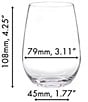 Color:Clear - Image 5 - O Wine Tumbler Riesling / Sauvignon Blanc Stemless Glasses, Set of 2
