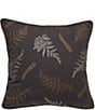 Rightside Design Embroidered Ferns Pattern Indoor/Outdoor Throw Pillow, Color:Brown - Image 1
