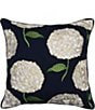 Rightside Design Hydrangea Pattern Indoor/Outdoor Throw Pillow, Color:White - Image 1