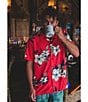 Color:Red - Image 2 - Aloha Hotel Short Sleeve Tropical Floral Printed Woven Shirt