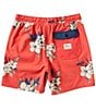 Color:Hibiscus Red - Image 2 - Aloha Hotel Tropical Floral 18#double; Inseam Board Shorts