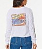 Color:Optical White - Image 1 - Athena Long Sleeve Cropped Graphic T-Shirt