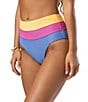 Rip Curl Block Party Spliced High Waist Back Ruched Hipster Swim Bottom, Color:Mango - Image 3