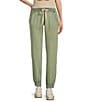 Color:Sage - Image 1 - Classic Surf Relaxed Fit Textured Canvas Jogger Pants