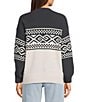 Rip Curl Cosmic Kiss Long Sleeve Mixed-Media Chenille Sweater, Color:Black - Image 2