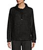 Color:Black - Image 1 - Cosy Roll Neck II Fleece Hoodie Sweater