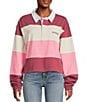 Rip Curl Keepsakes Long Sleeve Striped Rugby Shirt, Color:Pink - Image 1